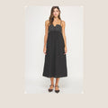 Black Linen Midi Dress