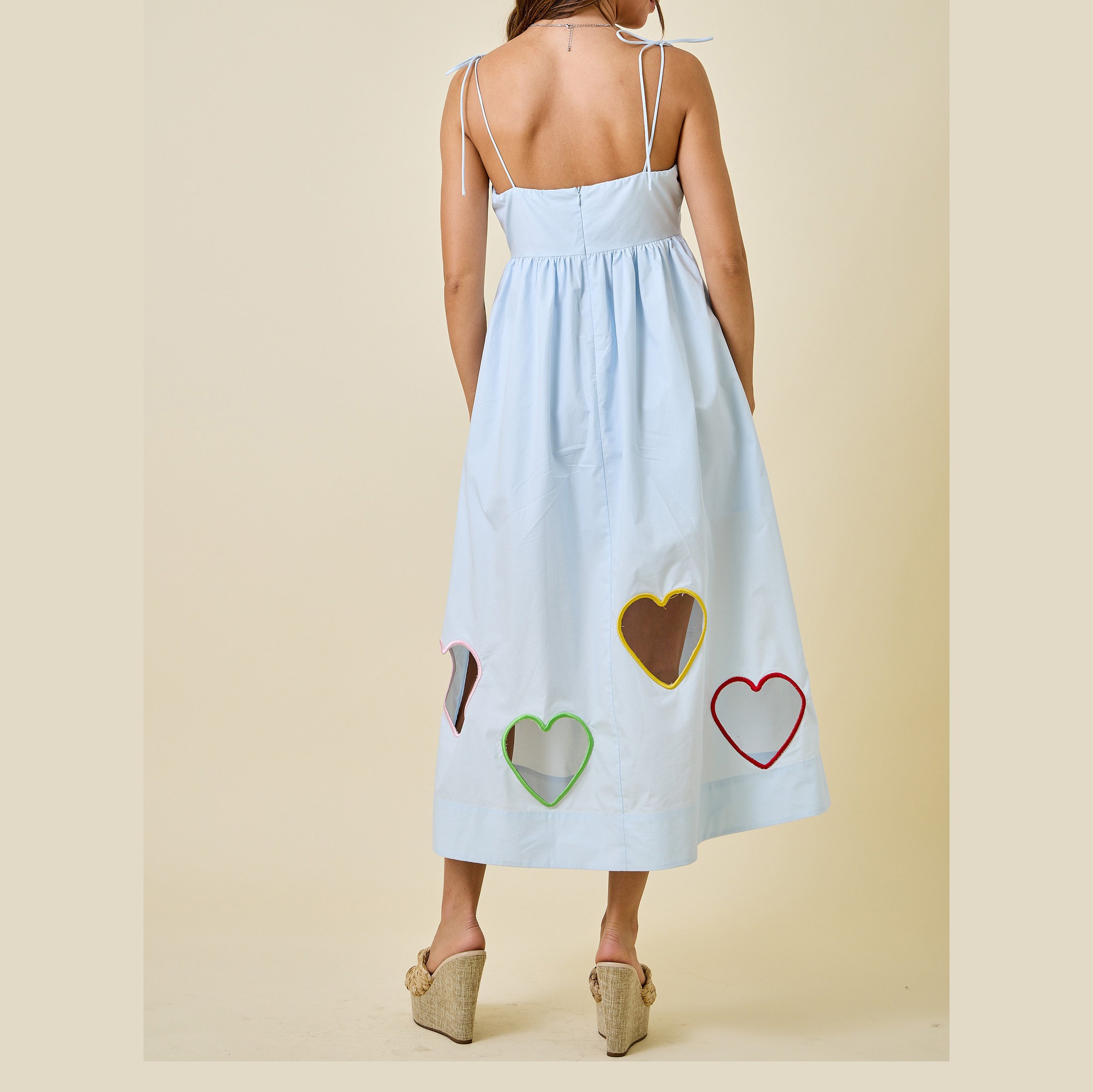 Embroidered heart cutout Mildred Dress
