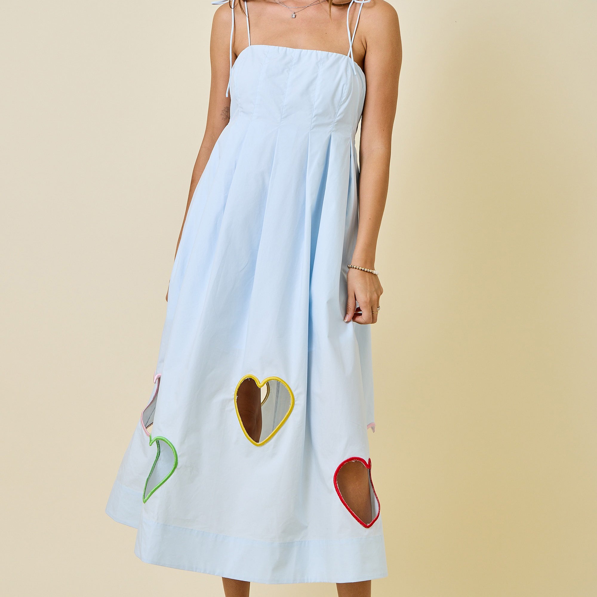 Embroidered heart cutout Mildred Dress