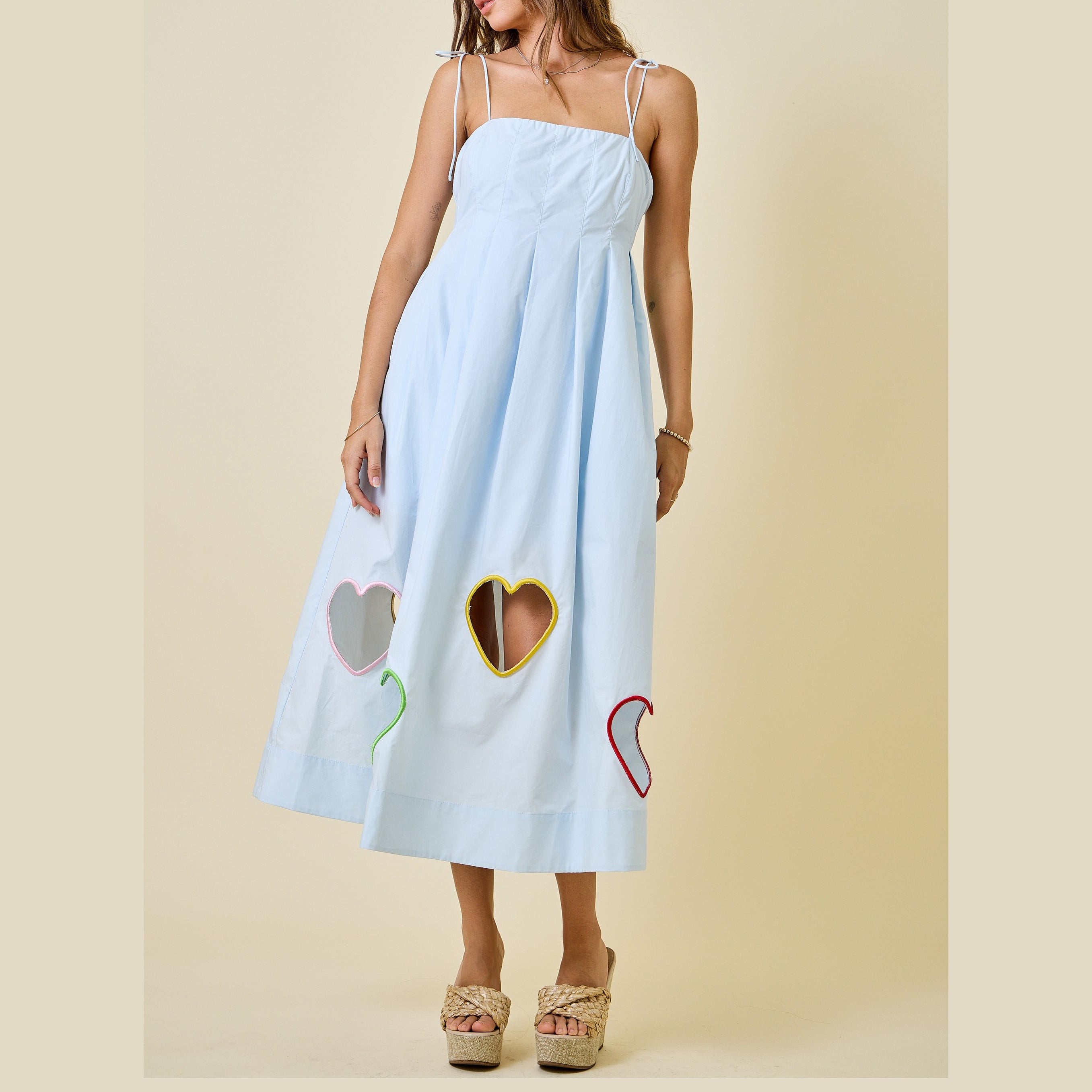 Embroidered heart cutout Mildred Dress