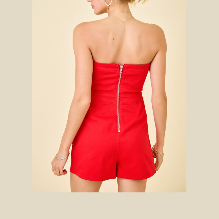 Rosie Red Wrap Romper