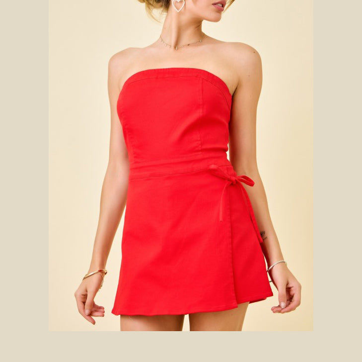 Rosie Red Wrap Romper