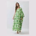One Shoulder Maxi Dress-Green