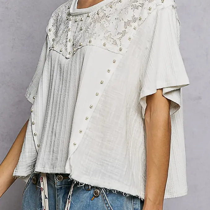Lace Pearl Top