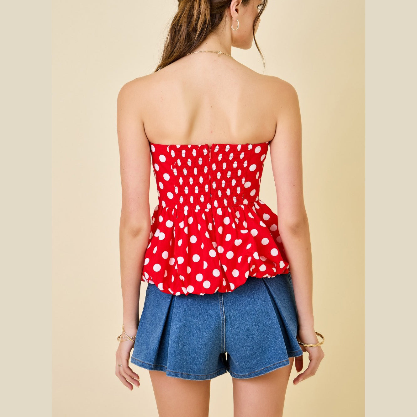 Pearl Polka Dot Peplum
