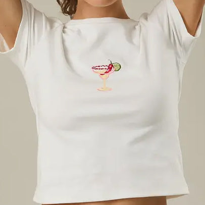 Embroidered Spicy Martini Tee-Shirt