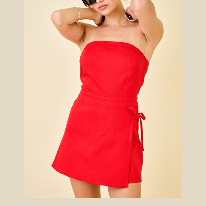 Rosie Red Wrap Romper
