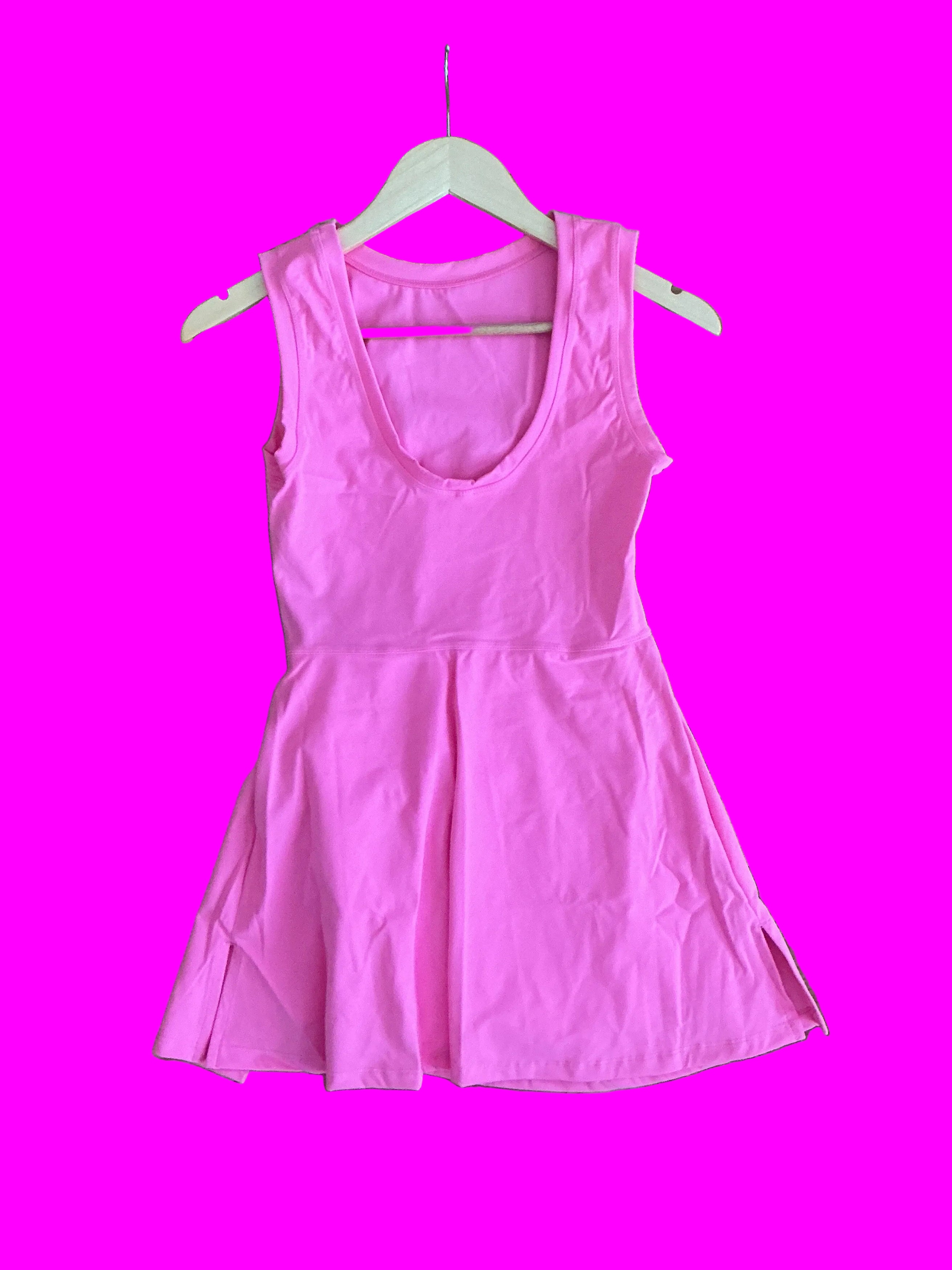Hot Pink Wrap Tie Dress