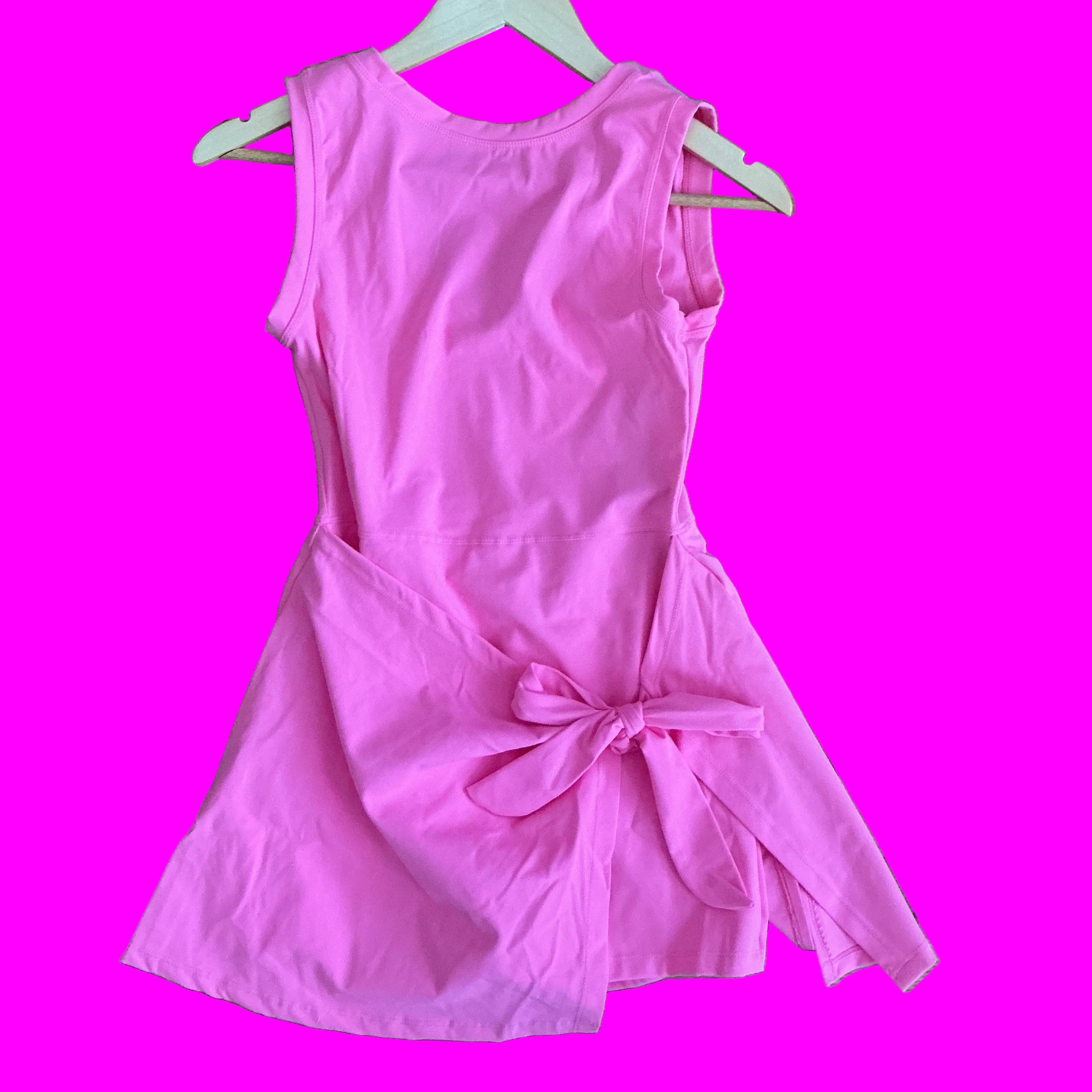 Hot Pink Wrap Tie Dress