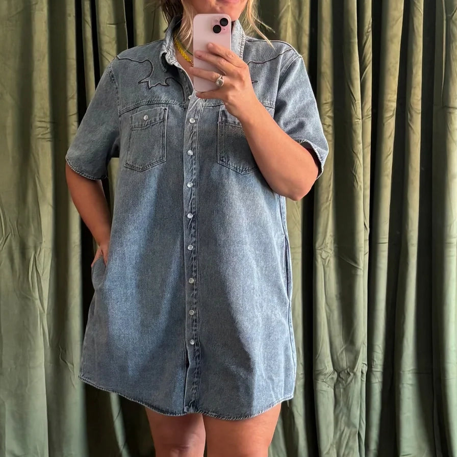 She's from Texas Denim Dress