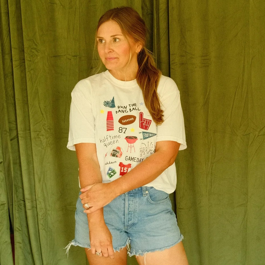 Halftime Queen Graphic Tee-White