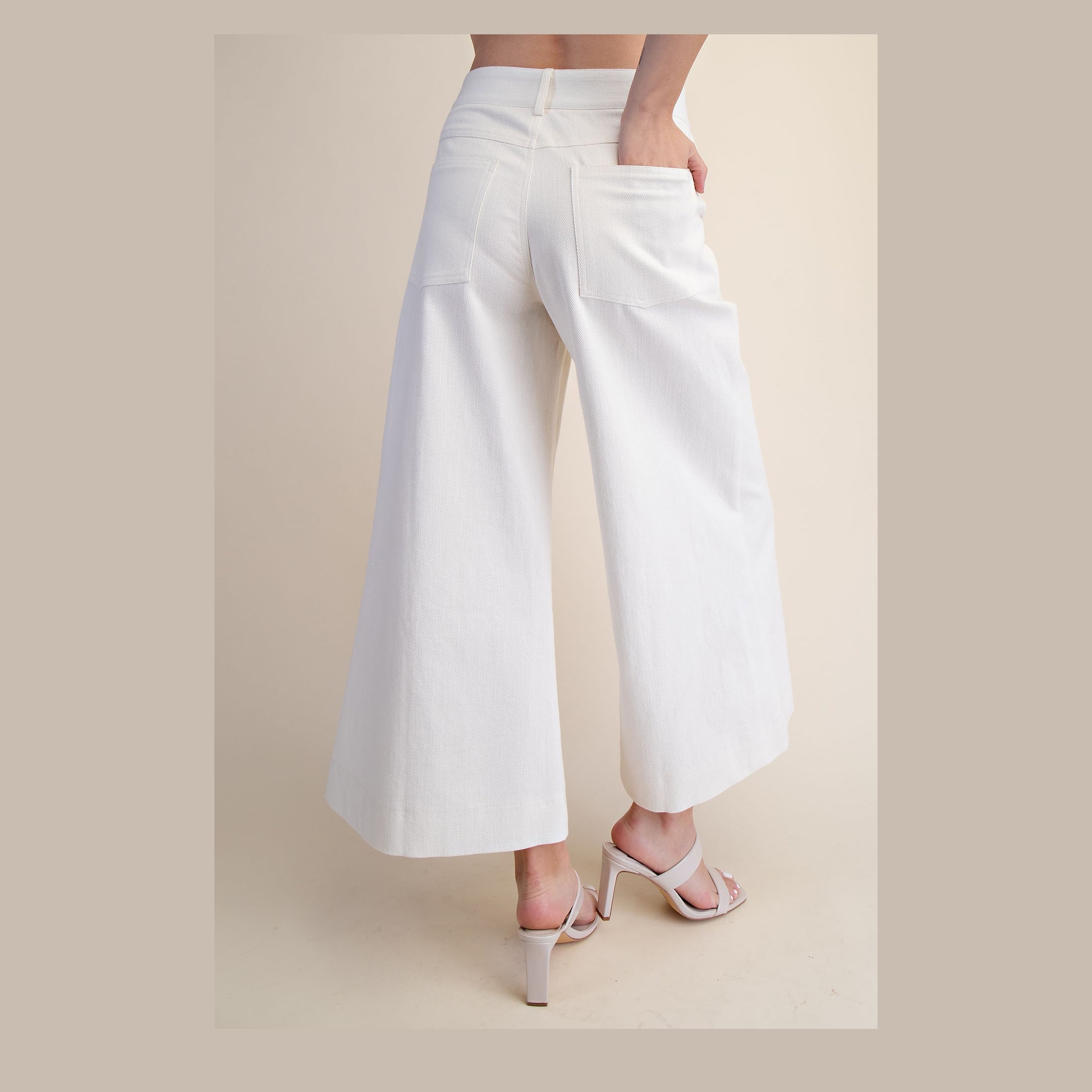 Crop High Rise Wide Leg Pants