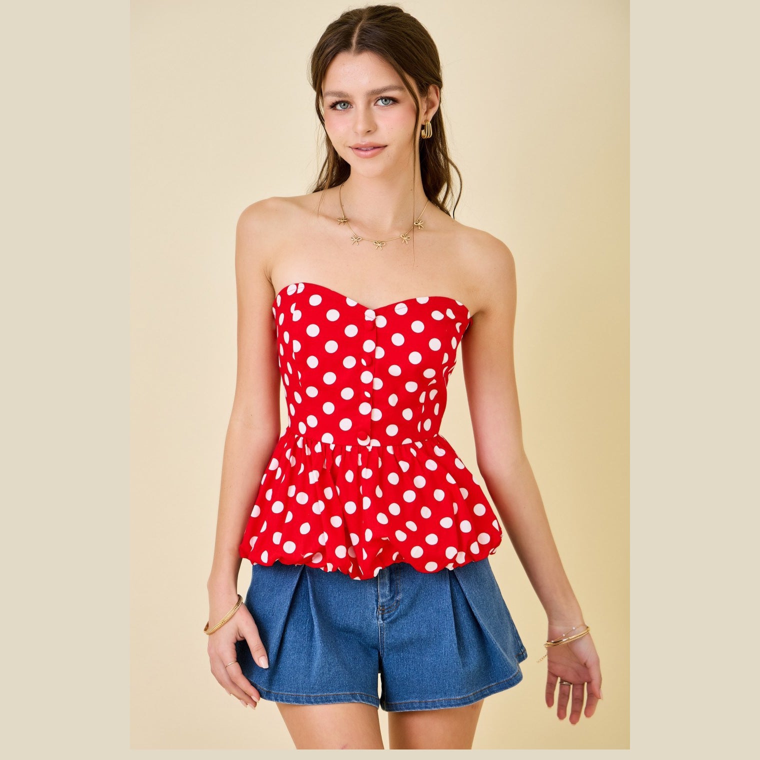 Pearl Polka Dot Peplum