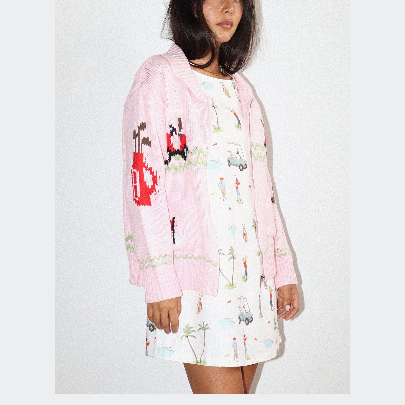 Hazel Hole In One Zip Sweater