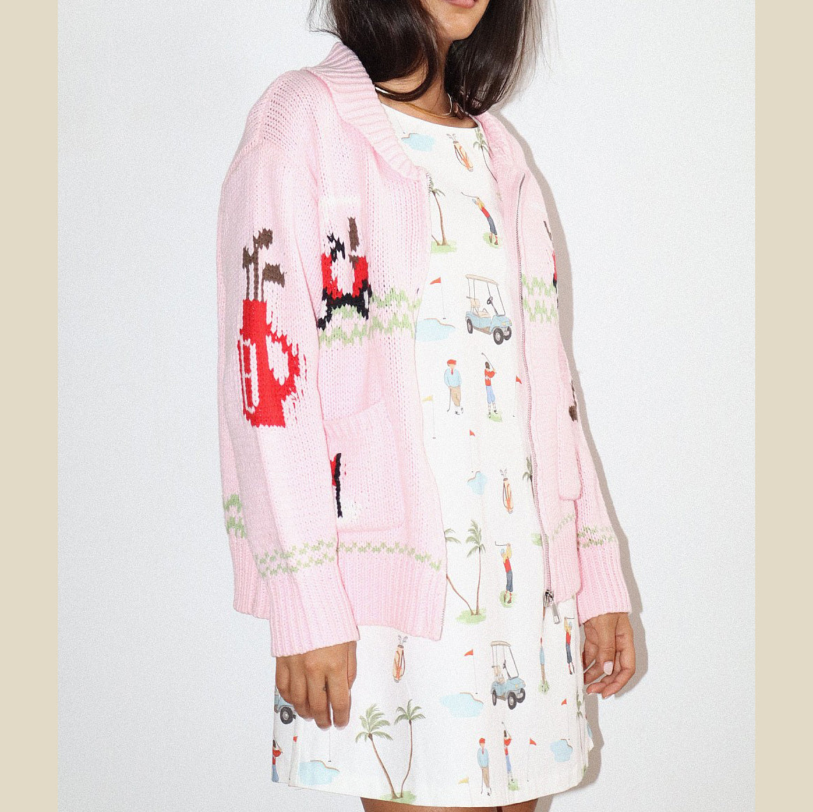 Hazel Hole In One Zip Sweater