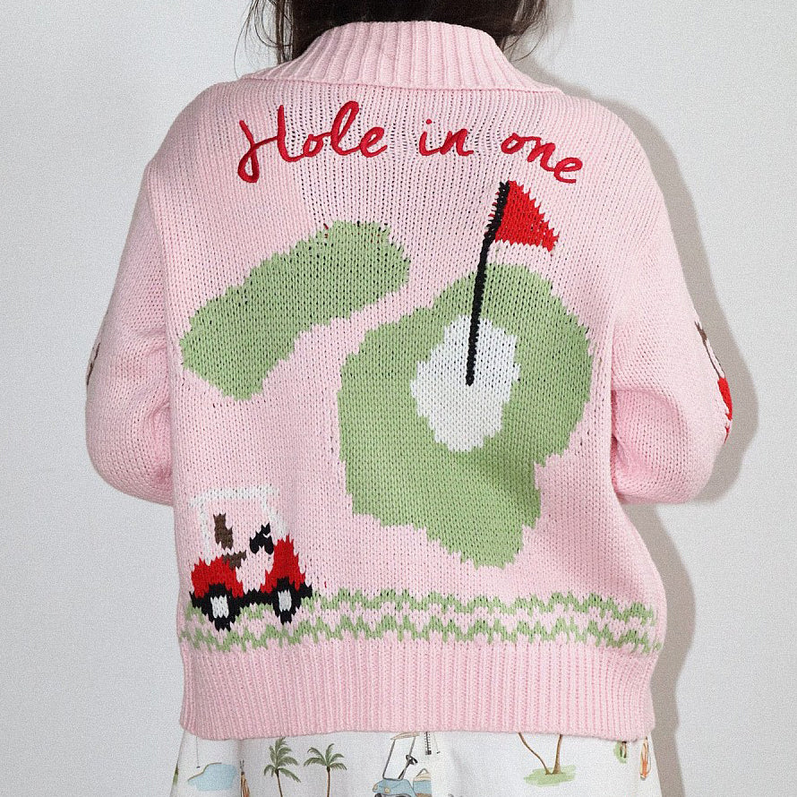 Hazel Hole In One Zip Sweater