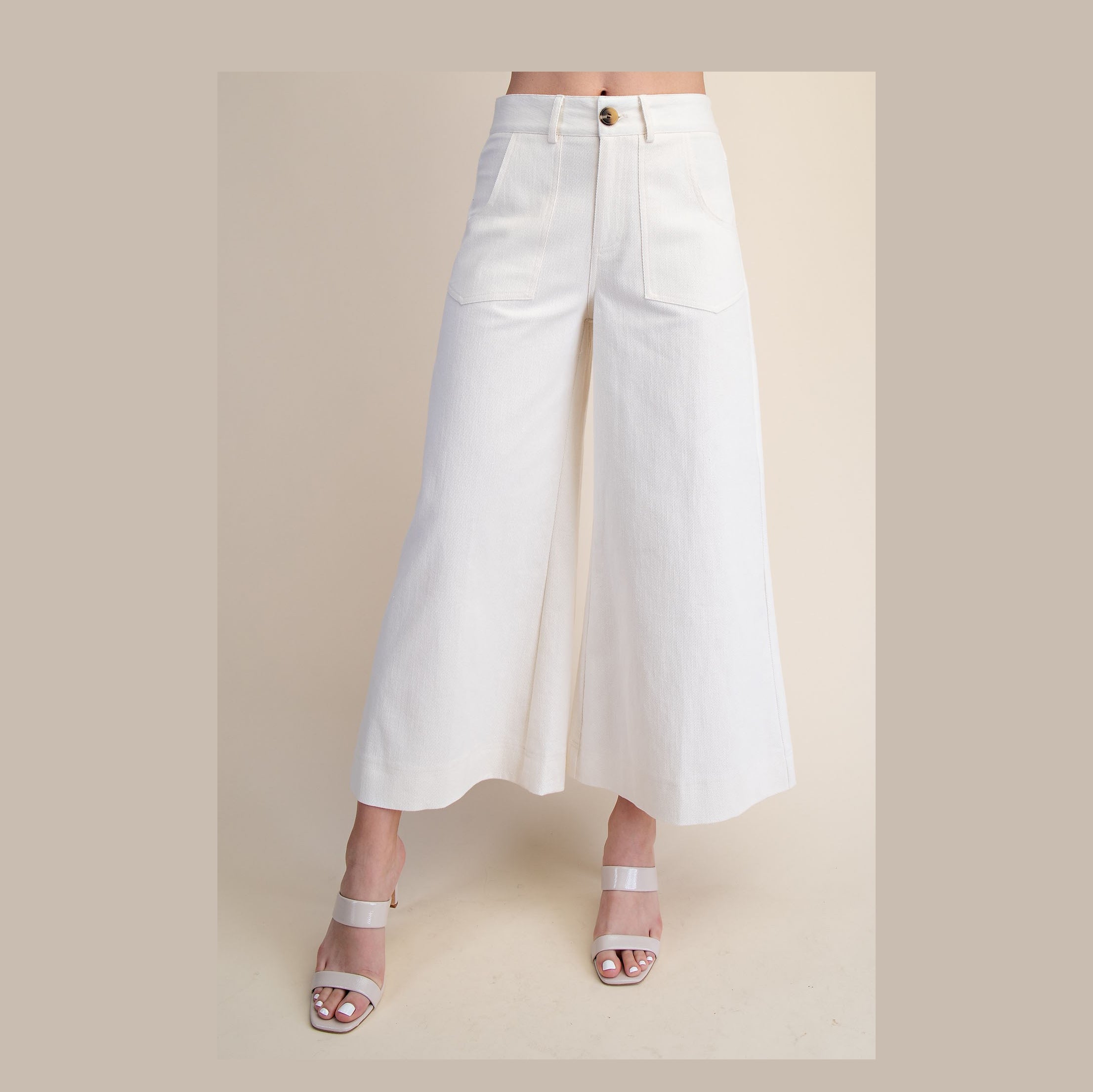 Crop High Rise Wide Leg Pants