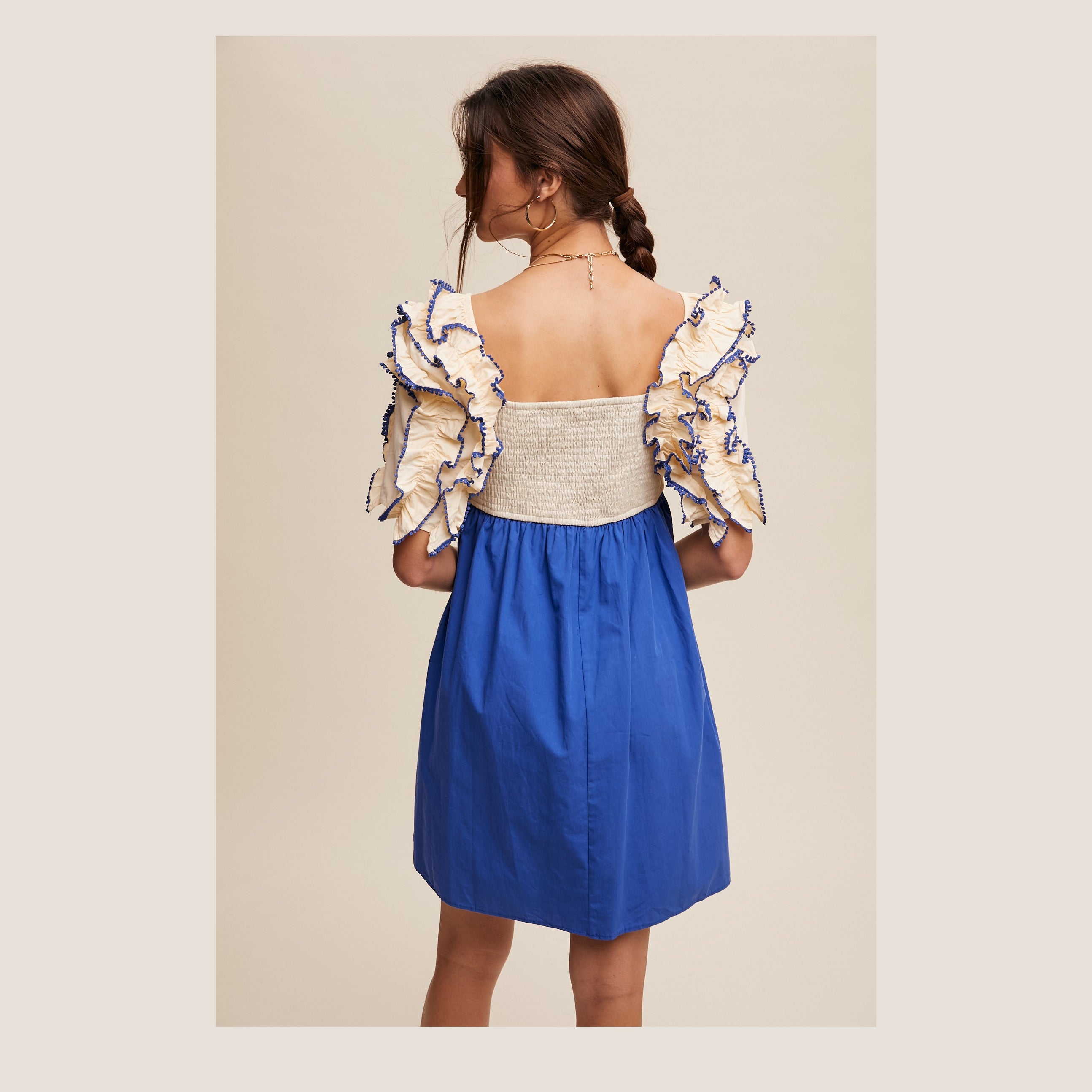 Ruffled Puff Sleeve Babydoll Dress